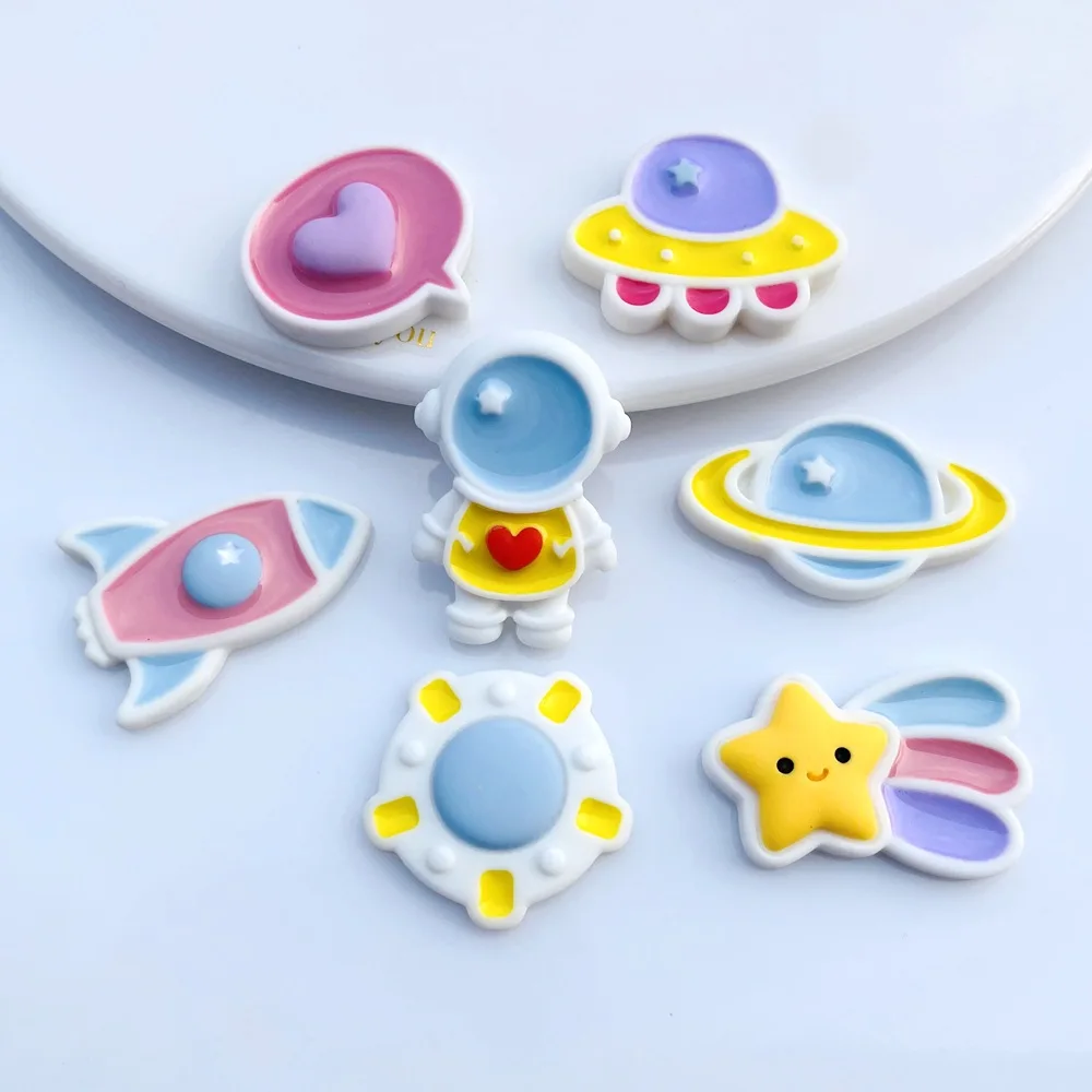 

yiwu wintop newest cute aerospace theme shooting star spaceship astronaut design flatback resin charms