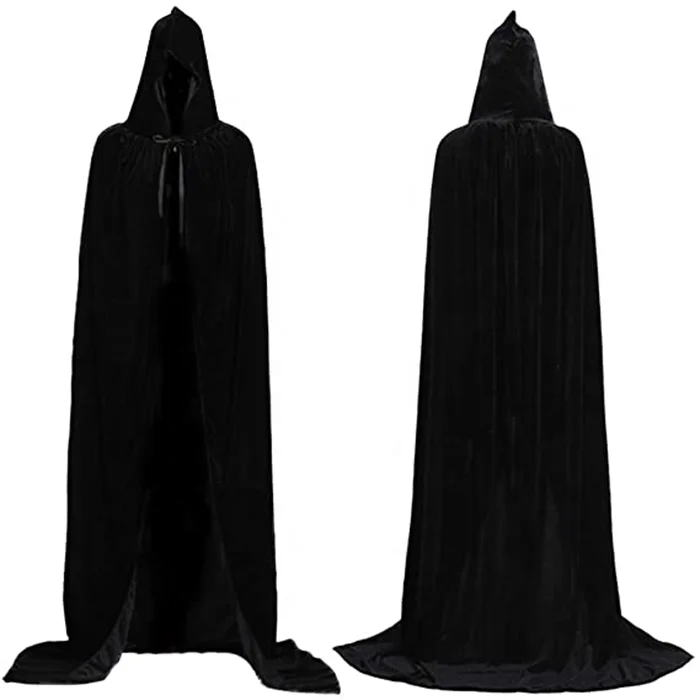 

2020 Halloween Death Cape Ghost Cloak Show Costume Big Black Cloak Cosplay costume For Adult