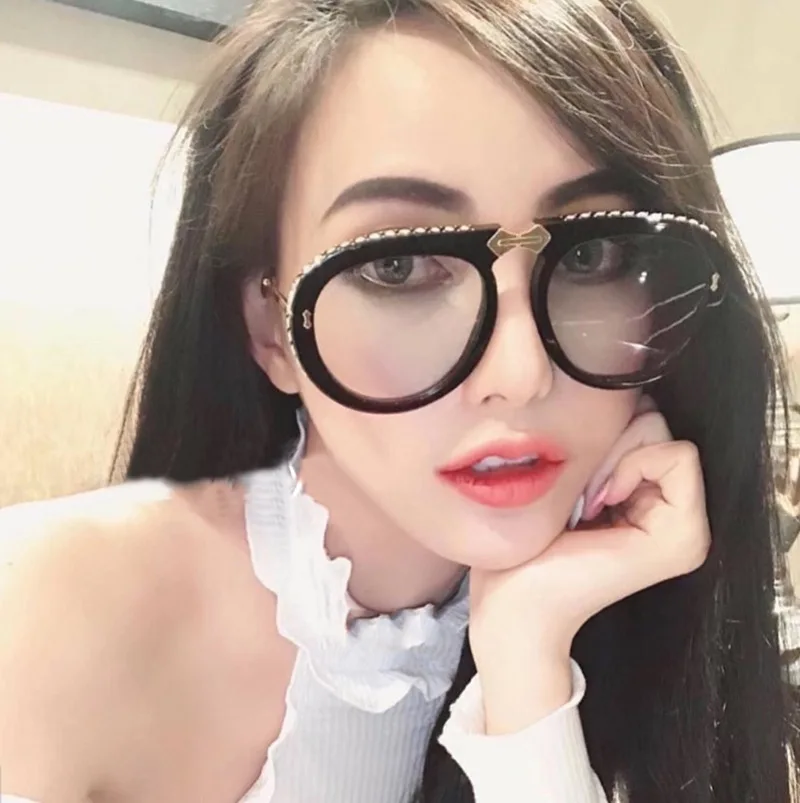 

fashion foldable sunglasses for women luxury rhinestone glasses uv400 big frame eyewear