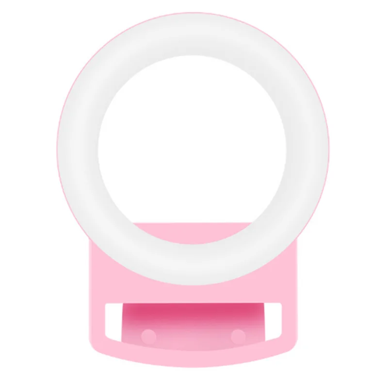 

2020 Popular Portable 3 Level light Adjustable mini phone selfie ring fill light led, Black pink white blue