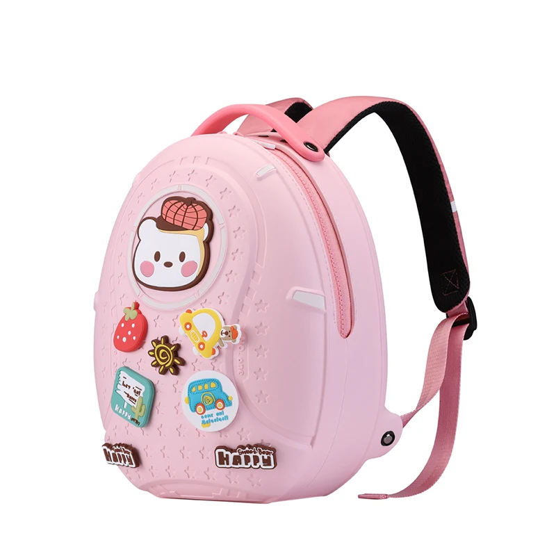 

Cute Waterproof backpack kids picnic EVA material backpack Carton DIY school bag with 8 Cute Decors