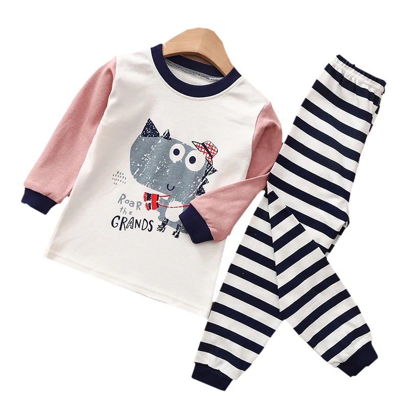 

Autumn Cotton Home Clothing Set for Children boys girls pajamas set kids long johns baby clothes