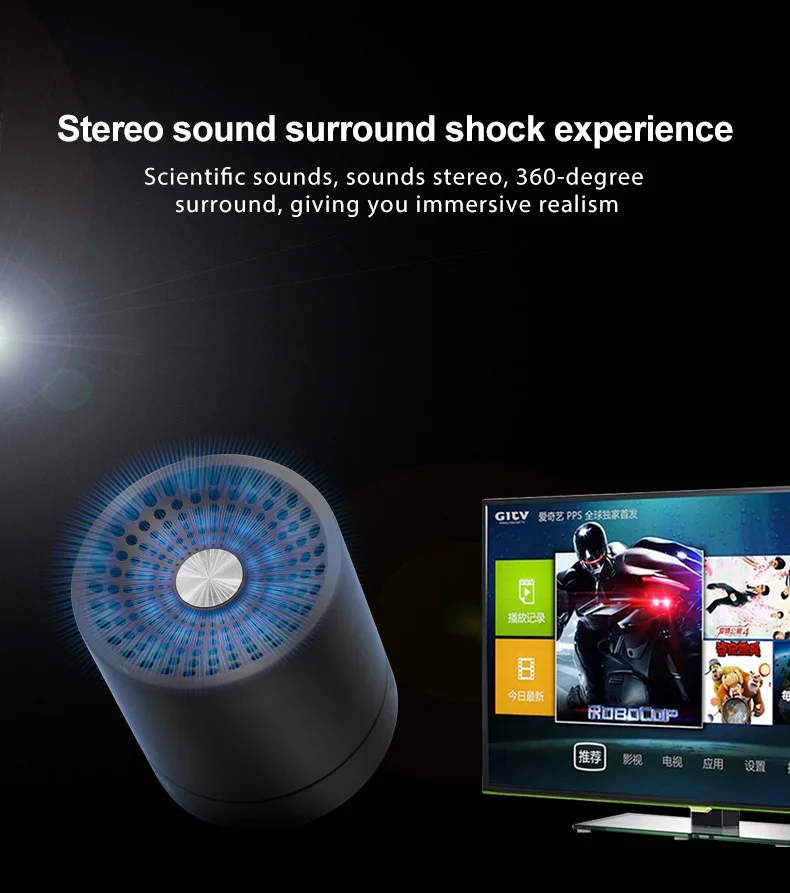Portable TWS Bluetooth Speaker Twin Stereo Mini Wireless Speaker with TF Card Slot and MIC for Handsfree Call - ANKUX.COM