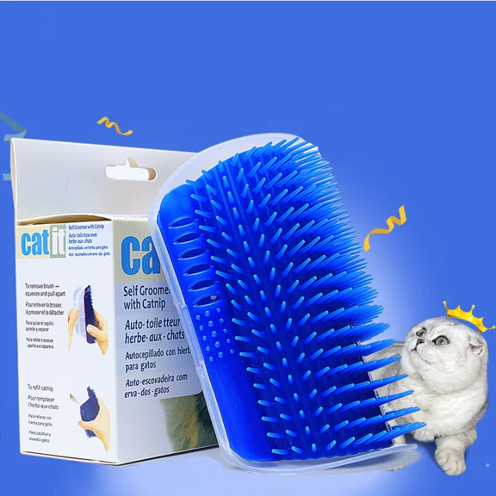 

RS332 Pet Cat Corner Rubbing Device Cat Comb Massage Corner Brush Cat Scratching Tickling Massager