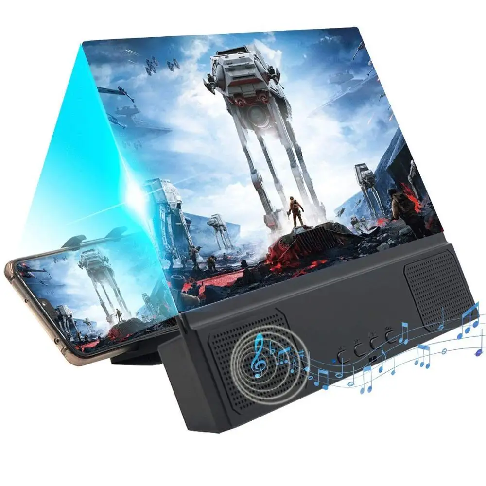 
12 inch phone screen magnifier with speaker for 3D smartPhone screen magnifier /mobile screen magnifier with Bluetooth speaker 