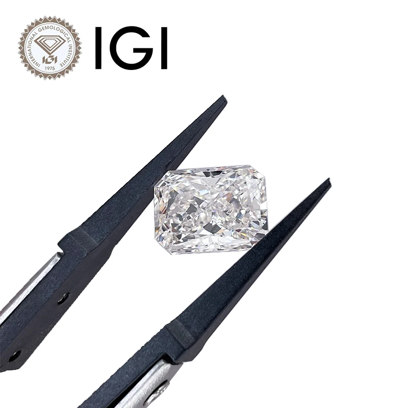 

IGI Certificate Created Diamond Radiant Cut Loose CVD Lab Grown Diamond For Jewelry Making