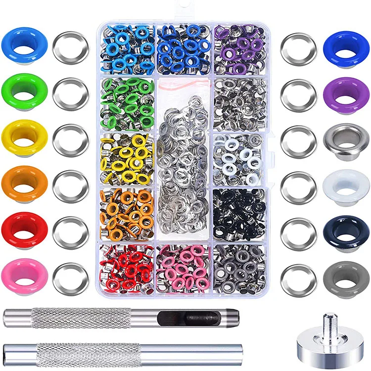

stainless steel grommet eyelets sewing eyelet iron kits shoes jeans craft heavy duty jewelry grommets leather rivets kit, Customized color