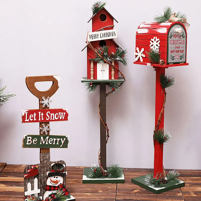 Christmas Decor Floor Letterbox Outdoor Postbox Handmade Wooden Craft