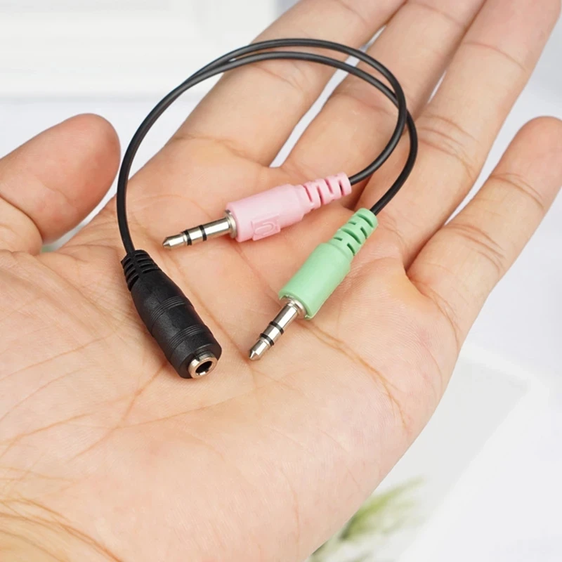 

Headphone Splitter for Computer 3.5mm Female to 2 Dual 3.5mm Male Headphone Mic Audio Y Splitter Cable Smartphone Headset to PC