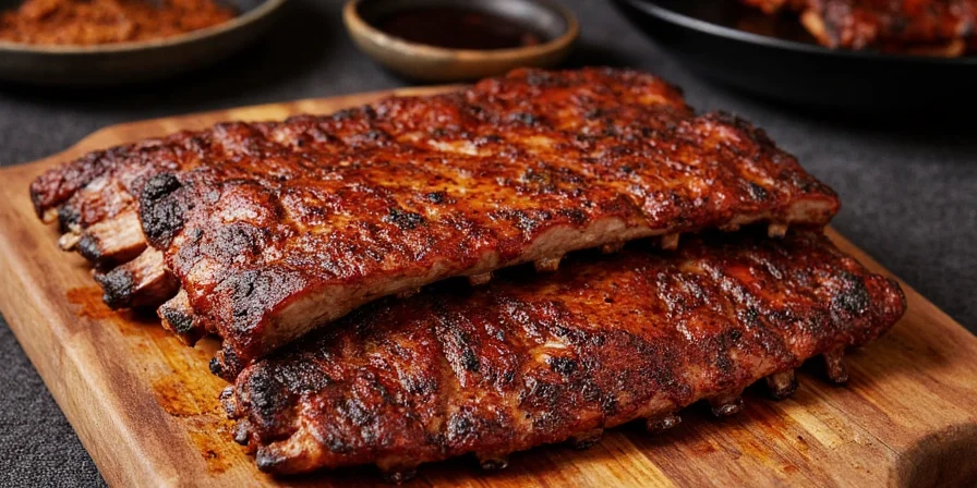 Delicious oven baked ribs with spices