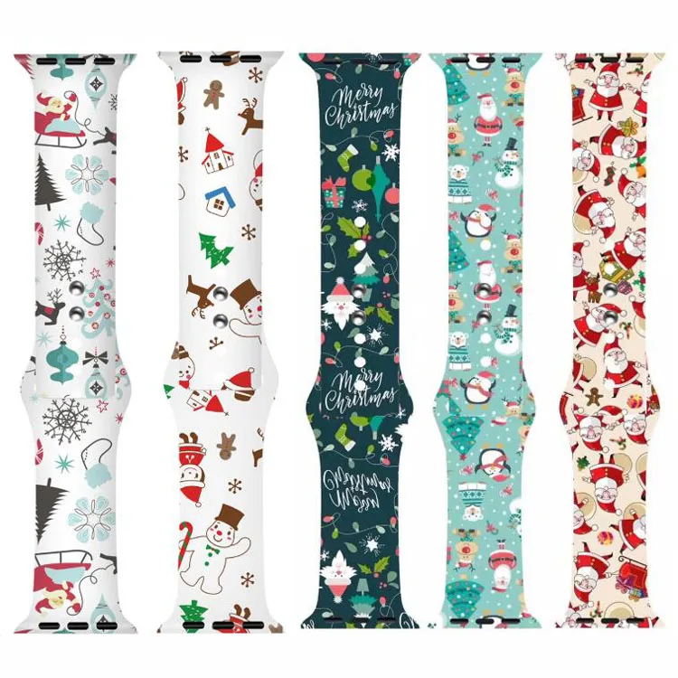

New Style Christmas Gift Silicone Smartwatch Band Strap For Apple Watch
