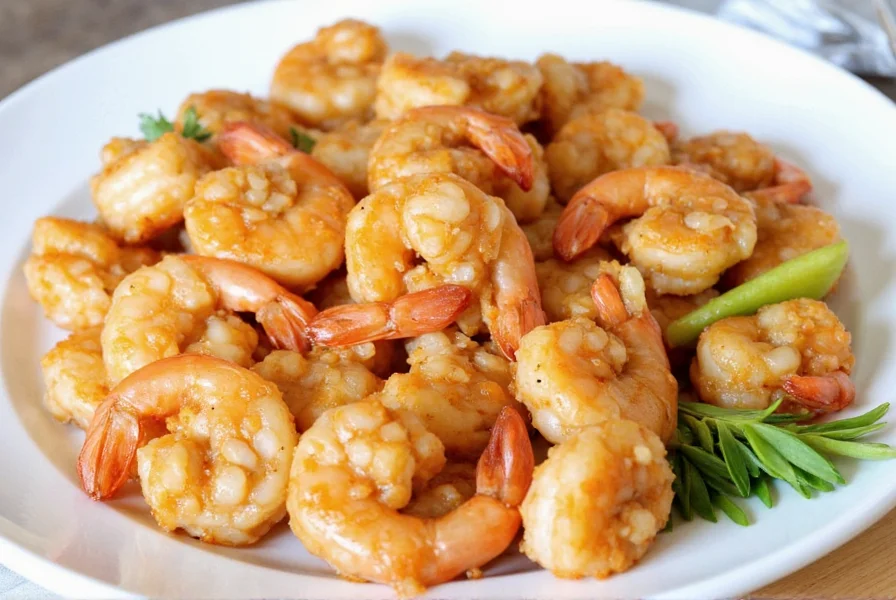 Glossy sesame shrimp in a wok