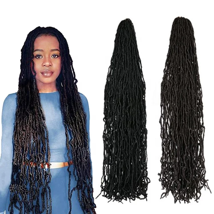 

18 24 36inch Goddess Faux Locs Curly Synthetic braiding hair Nu Soft Locs Crochet Braids Hair Crochet Hair African Roots