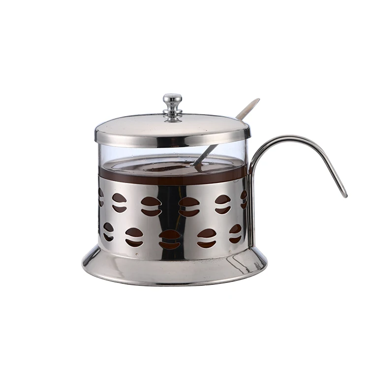 
Excellent Quality Tea Matt Shiny Custom Steel Sugar Pot Coffee Cup Set 
