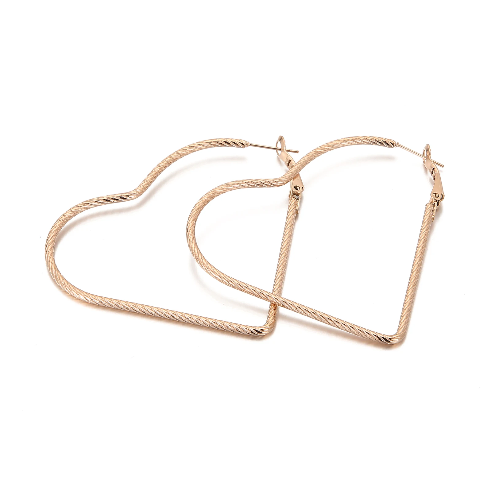 

Wholesale Personality Heart Big Earrings Women 18K Rose Gold Plating Stainless Steel Jewelry Earrings, Silver/gold/rose gold