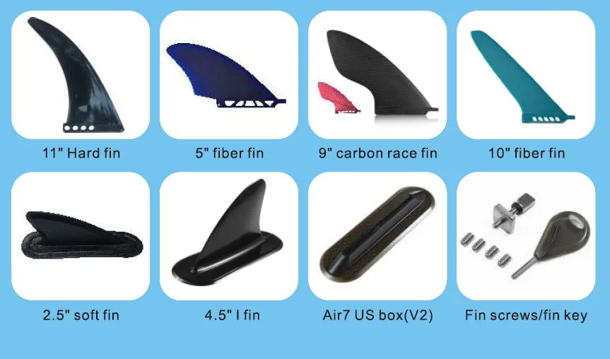 Details about   Sarusurf 9" Us Box Center Fin Safety Flex Soft  For Longboard Sup Stand Up Paddl 