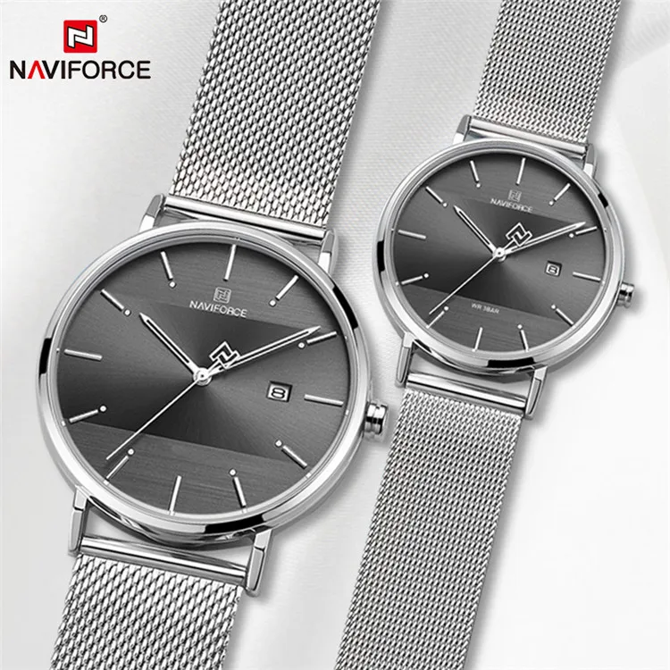 

Naviforce 3008 Couple Watch Mens Watch Simple Luxury Quartz Wristwatch women Clock for Male Female Waterproof Lovers Thin Watch