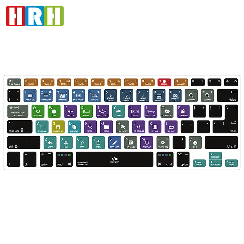 

Product Available English Silicone Keyboard Skin Cover for Macbook Pro 13 15 air 13 shortcuts keyboard cover(US/EU Layout)