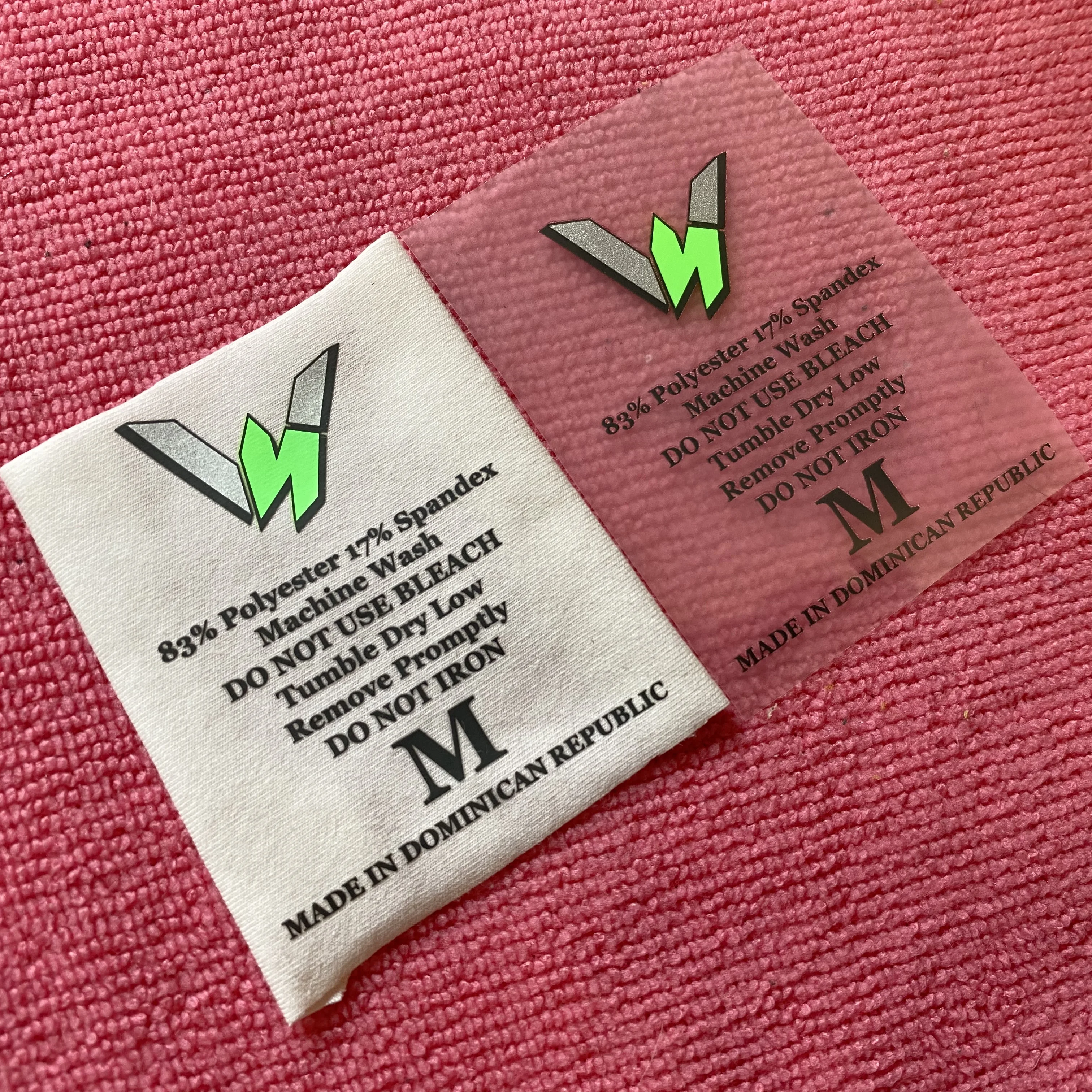 Durable size heat transfer stickercare instruction heat transfer label for shirt collar