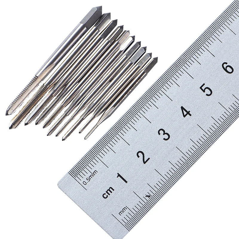 
10pcs HSS6542 high speed steel material mini M1 to M3.5 machine hand tap thread wire tapping threading taps 