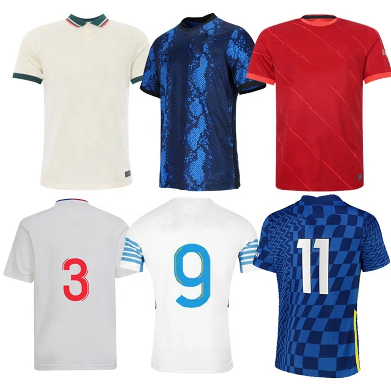 

New Season Blank Soccer Jersey Kit Customizable Various Top Set Soccer Jersey 21/22, As picture