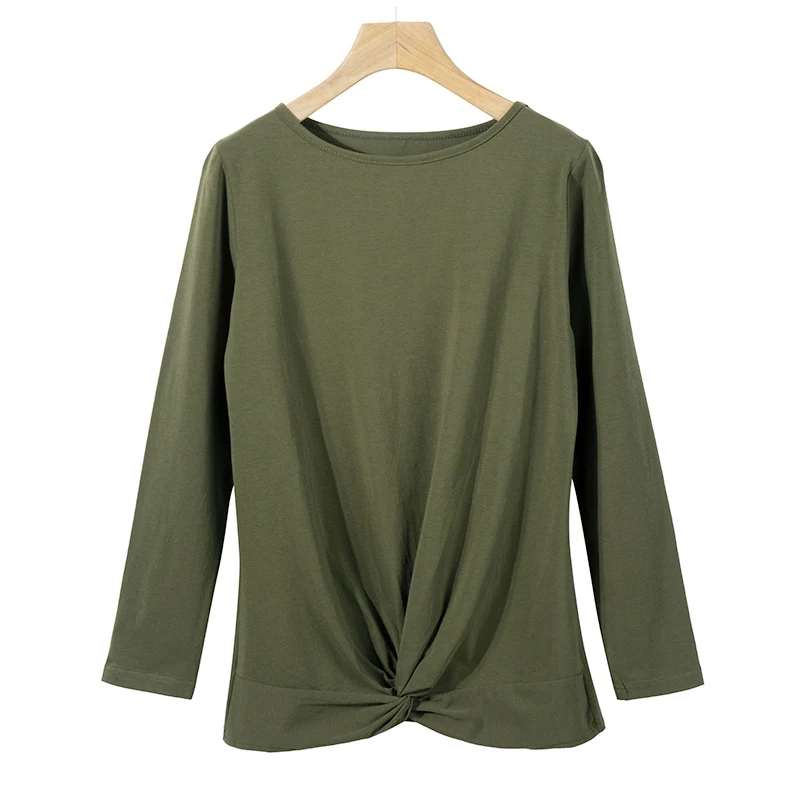 

Rummandy High Quality Custom Logo Tops Wholesale Fashion Long Sleeve Shirts Women Casual Ladies Long Sleeves T Shirt Jersey, Customized color
