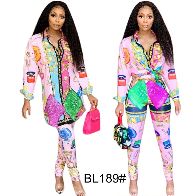 

Hot sale Spring Girl long Sleeve Blouses Dress for Women Fashion two-piece shirt pants women's blouse & tops ladies shirts