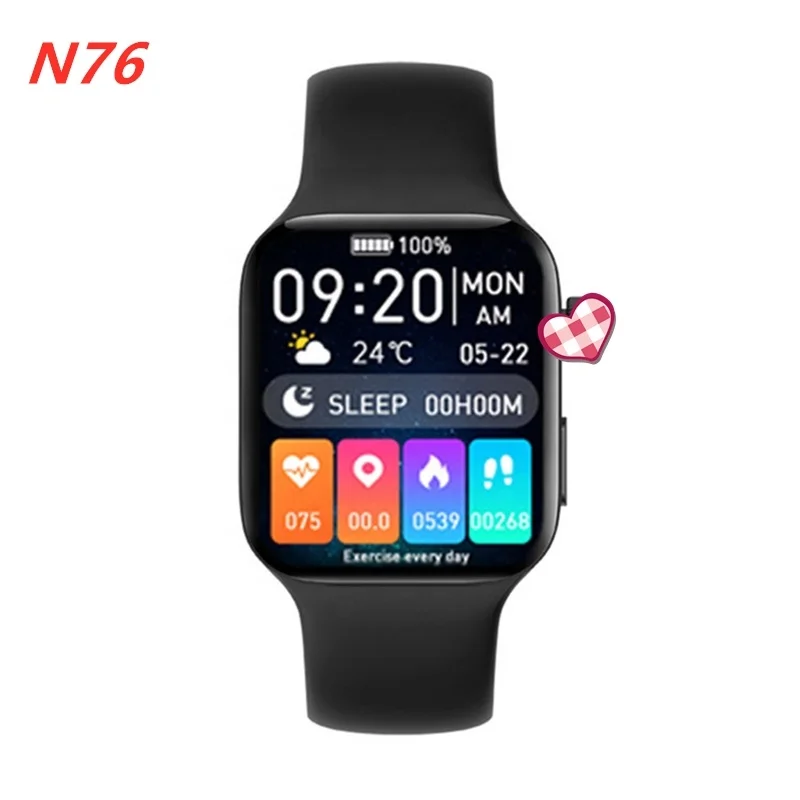 

2021 Iwo13 N76 Smart Watch Series 7 Reloj BT Call 3D UI Display Intelligent Wireless Charging Watch waterproof SmartWatch N76, 7 colors