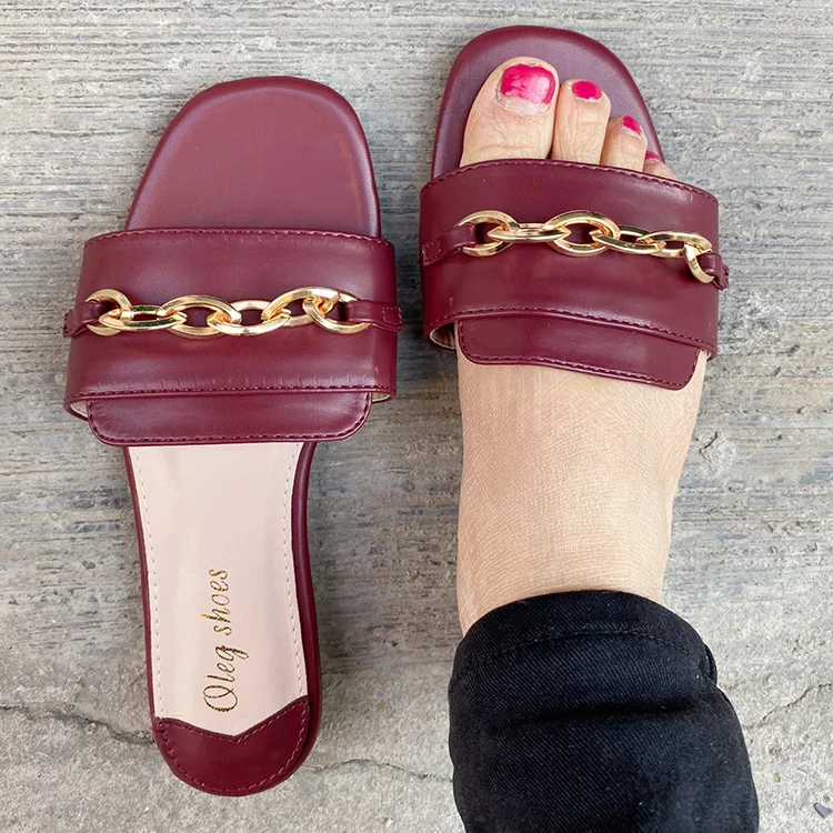 

Olegshoes 2021 New designs ladies sandals and slippers ladies bridal sandal women slides sandals, Black, beige,brown,maroon