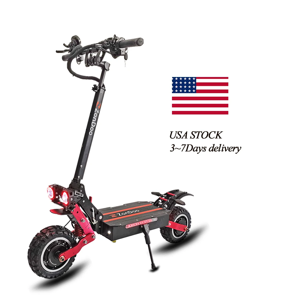 

ZonDoo 60v electric scooter 5600w 6000w dual motor high speed electric scooter 11 inch off road tire USA stock patinete electric
