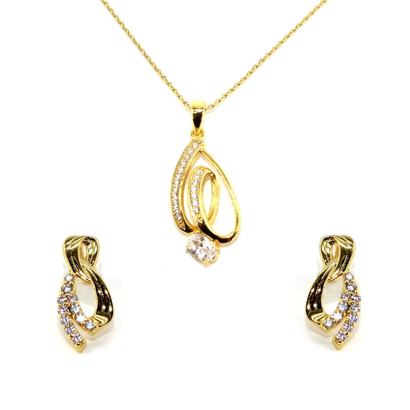 

Elegant zircon jewelry sets 18k gold plated gold vermeil jewelry set for women silver earring sets for women jewelry