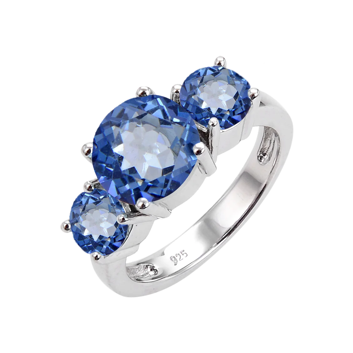 

Abiding Hot Selling 925 Sterling Silver Fashion Jewelry Natural Mystic Quartz Buleish Color Engagement Rings