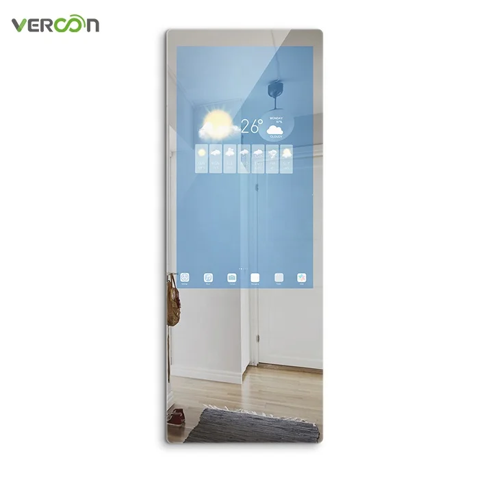 

32" 43" interactive magic fitness touch screen smart mirror display workout mirror with camera