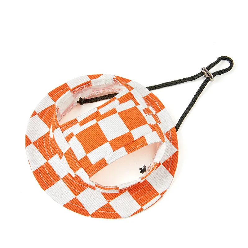 

Fashion Pet Dog Supplies Plaid Dog Summer Bucket Hat Pets Accessories Hats