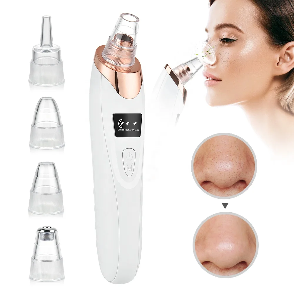 

2021 Dropshipping Shopify Cheapest Ultrasonic Facial Vacuum Pimple Home SPA Use Blackhead Remover Device