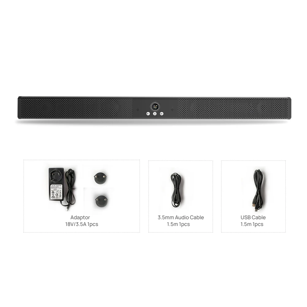 

Riotouch sound bar with camera wireless 5.0 soundbar meeting pod webcam video conference all in one sound bar