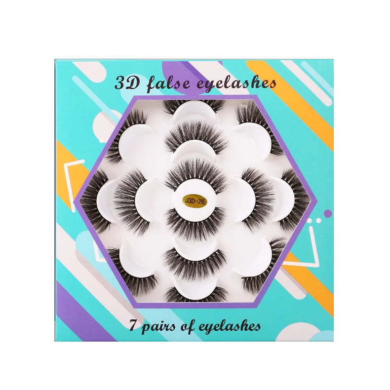 

LASHAP 7 pairs 3d faux mink false eyelashes natural look and soft cotton band 3D Siberian Strip Eyelashes wholesale vendor