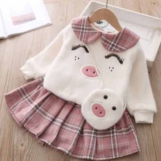 

Kids clothes winter girls sweater dress set for girls skirts new fashion woolen skirt children wear clothing