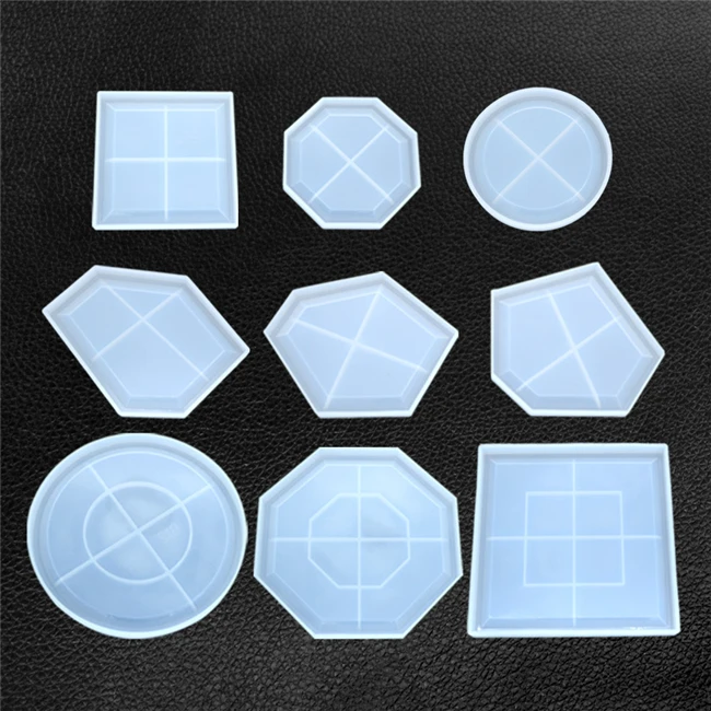 

M142 Irregular geometry DIY Hexagon Mold Silicone Resin Molds for Coasters, Customized color