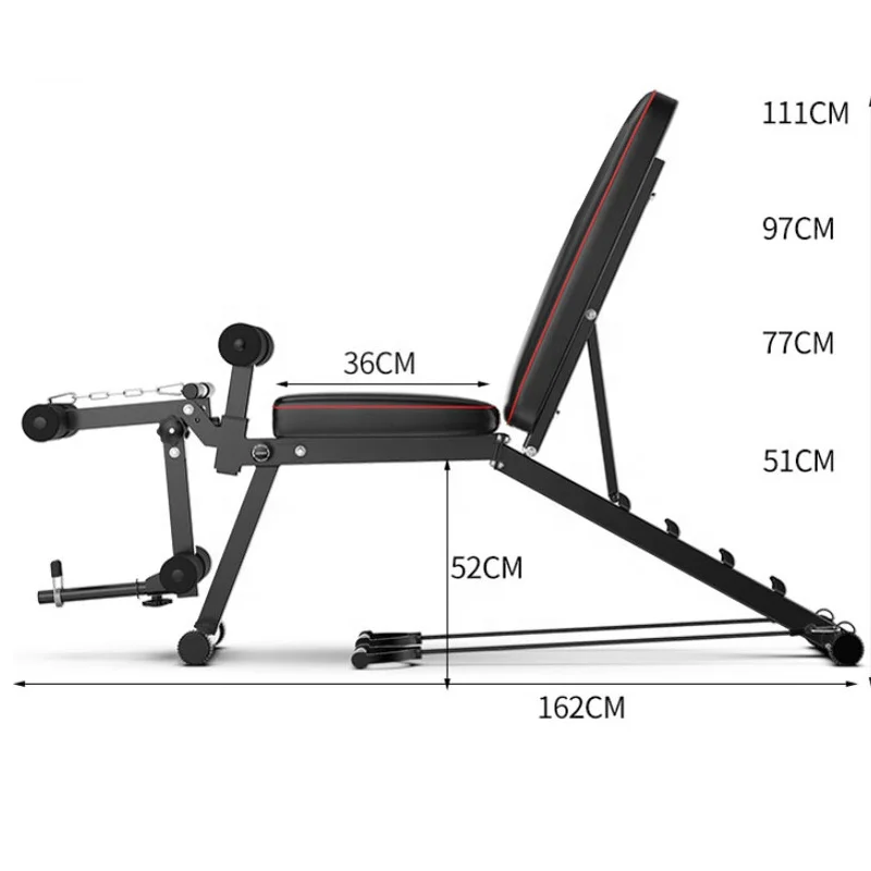 

SD-AB Factory price Indoor fitness gym equipment fold flat weight bench for home, Black