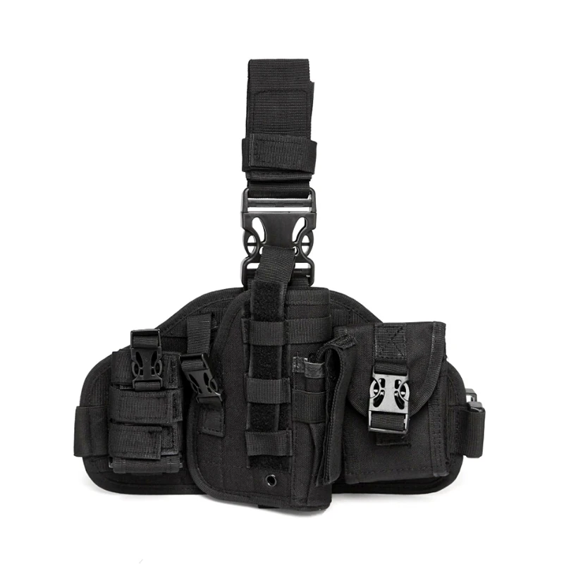 Multifunctional Outdoor Tactics CS Camo Combo Set Adjustable Nylon Leg Bag and Hidden Carry Leg Bundle for Outdoor Activities