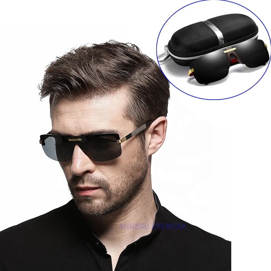 

2021 Wholesale Sports Driving Fishing Retro Color Rimless Polarized Sunglasses