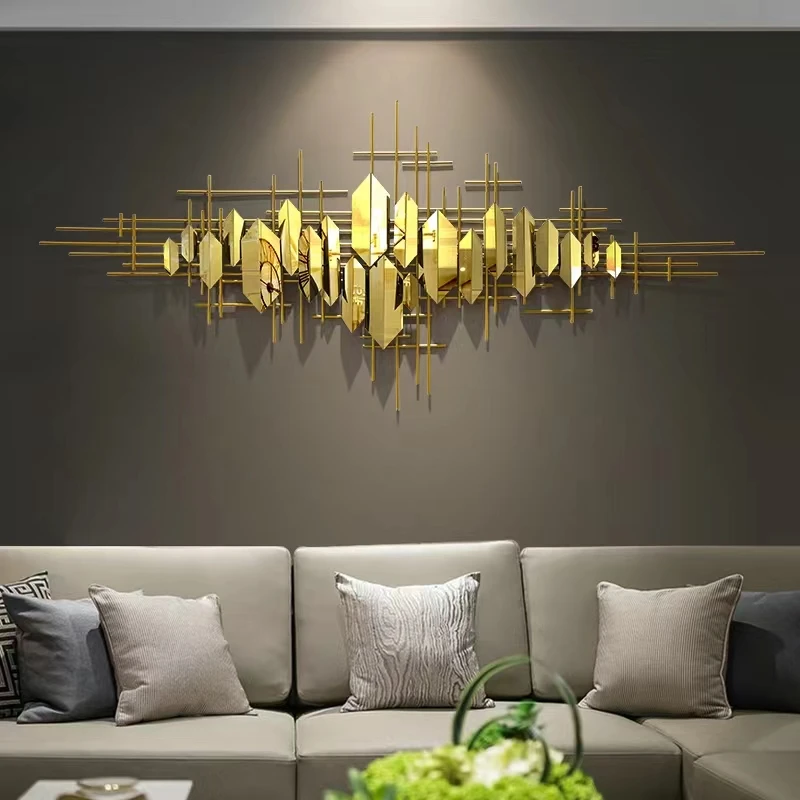 150x64CM Golden Large Metal Art Wall Living Room Home House Decor Luxury Art Decoration Hangings for Sale Dropshipping DDP