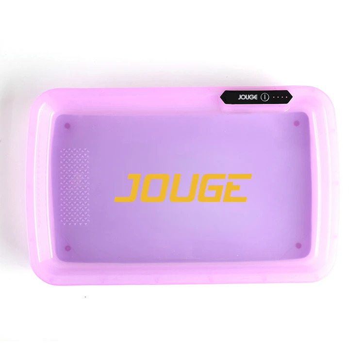 

JL-016Z New Wholesale Smoking Accessories Custom Logo Plastic ABS Cigarette LED Serving Rolling Tray, Custom color