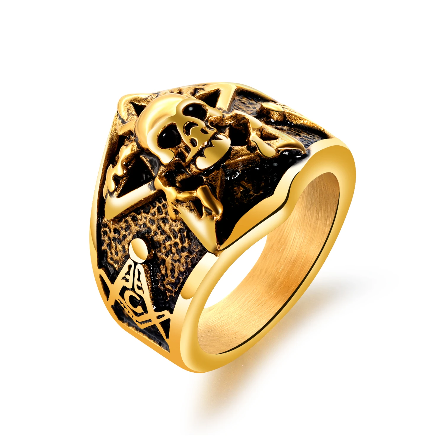 

Vintage Gothic Stainless Steel Halloween Skull Ring