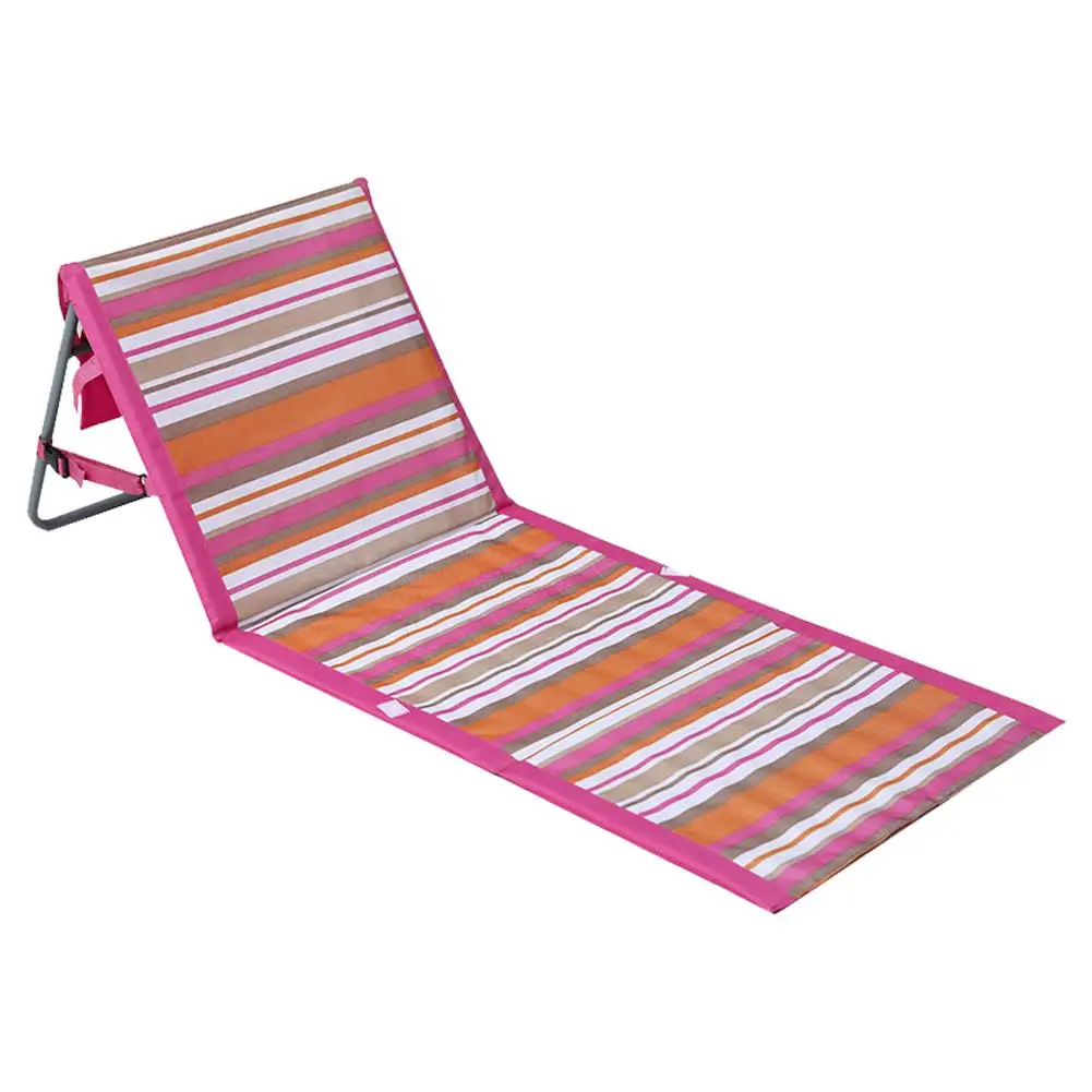 

Beach Mat Portable Folding Back Rest Support Bhike Camping Equipment Portable Stripe Beach Ground Mat Chair Waterproof Lounger