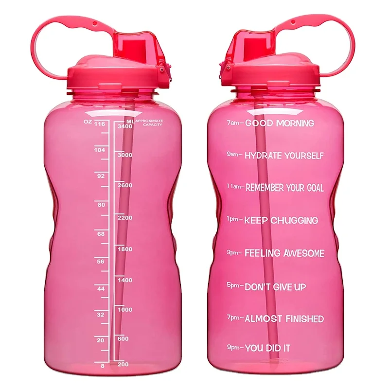 

Everich 1 Gallon Big Fitness Gym Clear Plastic Cold Water Bottle Frosted Water Jug with Large Capacity Of Water, Customized color