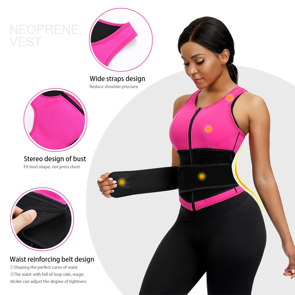 
Custom Logo Zipper Closure Shapes Your Waistline Neoprene Waisit Shaper 