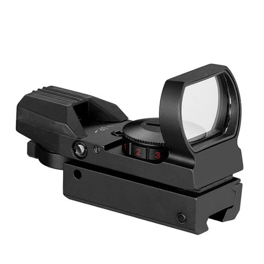 

Tactical Riflescope Hunting Optics Red Dot Laser Sight With 4 Reticles Red Dot Reflex Sight Fit 20mm Rail Mount, Black
