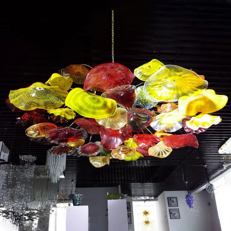 

Hand Blown Glass Art Flower Chandelier Light Italian Murano Glass Ceiling Chandelier Lamps, Multi
